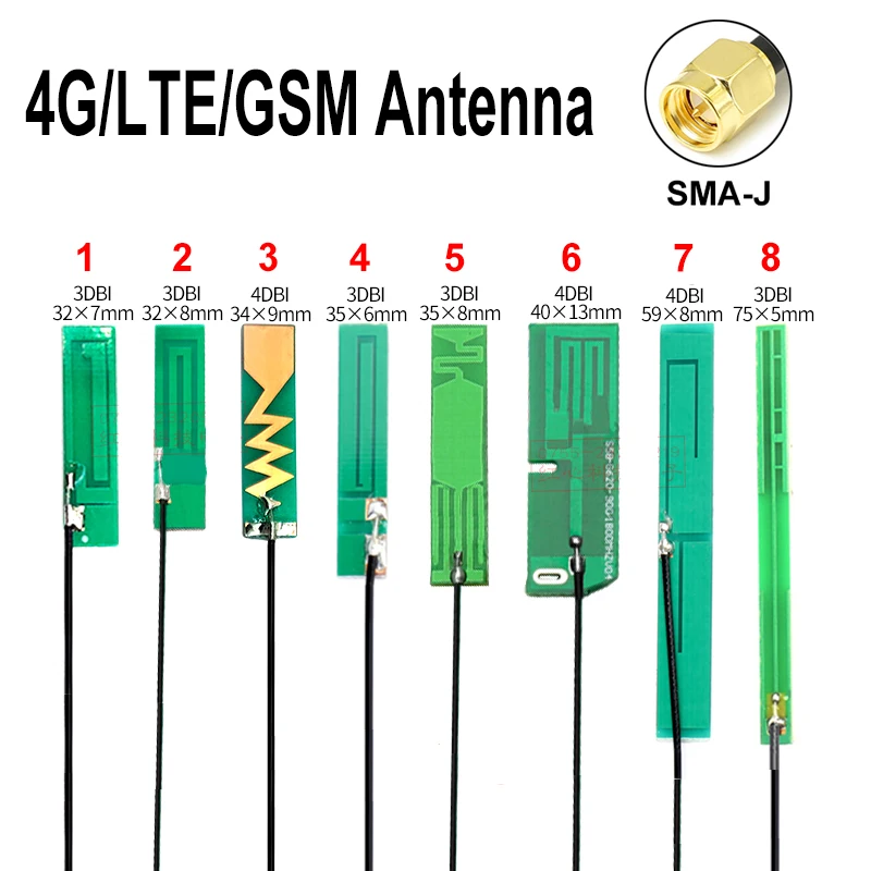 

2pcs GSM 2G 3G LTE 4G NB-Iot Antenna internal PCB High gain With SMA male SMA-J 12cm 700-2700Mhz For 4G Router WiFi module