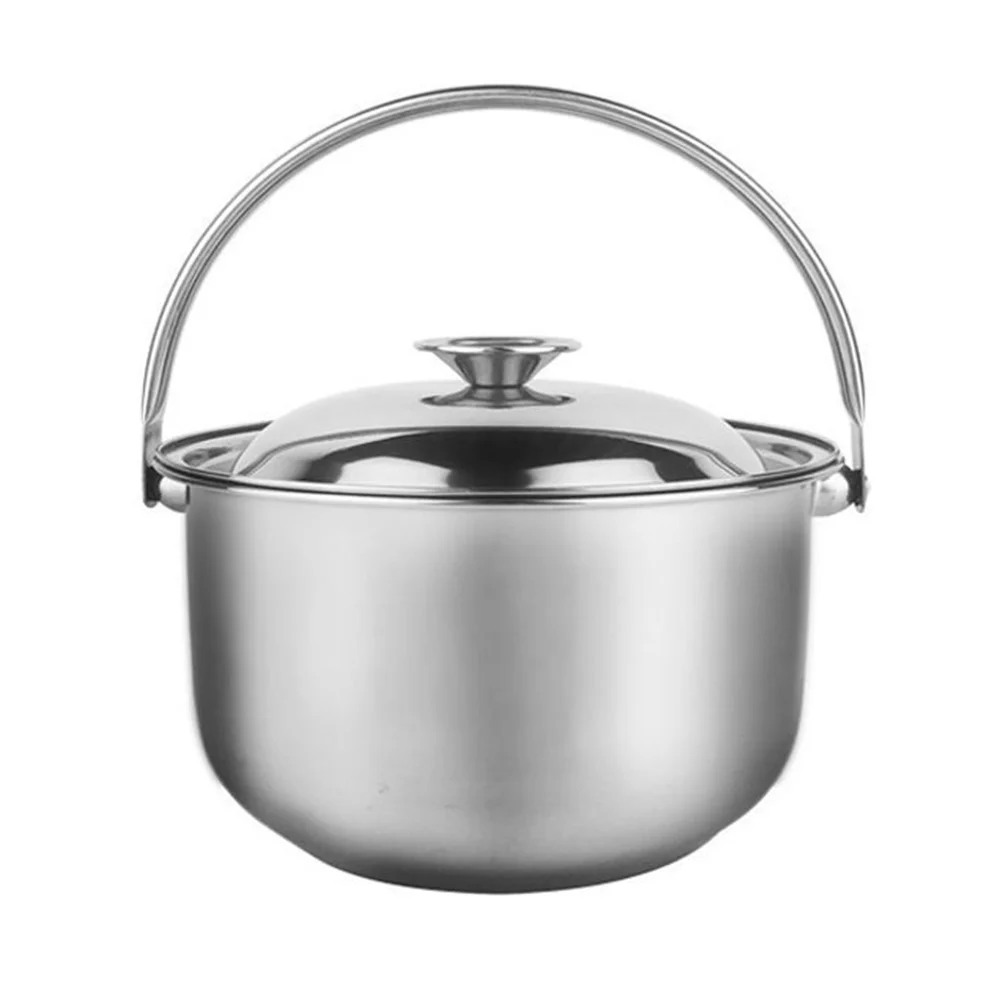 

Kitchen Soup Pot Stainless Steel Stockpot Nonstick Pasta Pot Handle Lid Handheld Induction Cooker Pot Milk Warmer Pot Sauce