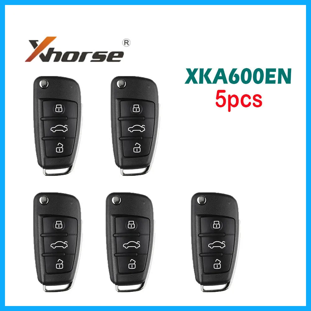 

5PCS Xhorse Universal Remote Key XKA600EN 3 Buttons VVDI2 Car Remote Key for Audi A6L Q7 Remote Control Key for For VVDI Key Too