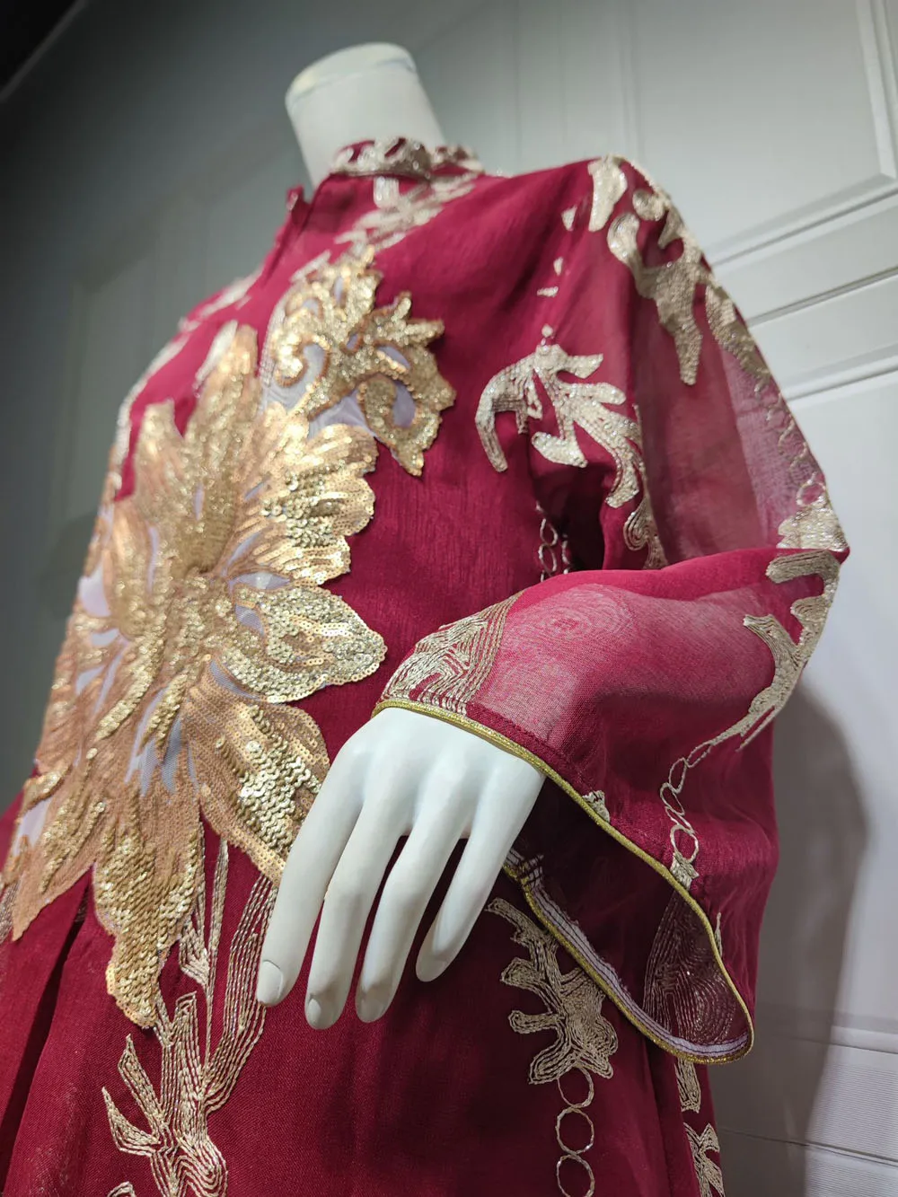 Maxi Dress Golden Sequins Embroidery Green White Abaya Woman Muslim Female Jalabiya Arabic Elegant Clothing Long Sleeves 238 Mallzona S77473204e30243b49f84be4382e735d9C Maxi Dress Golden Sequins Embroidery Green White Abaya Woman Muslim Female Jalabiya Arabic Elegant Clothing Long Sleeves Mallzona