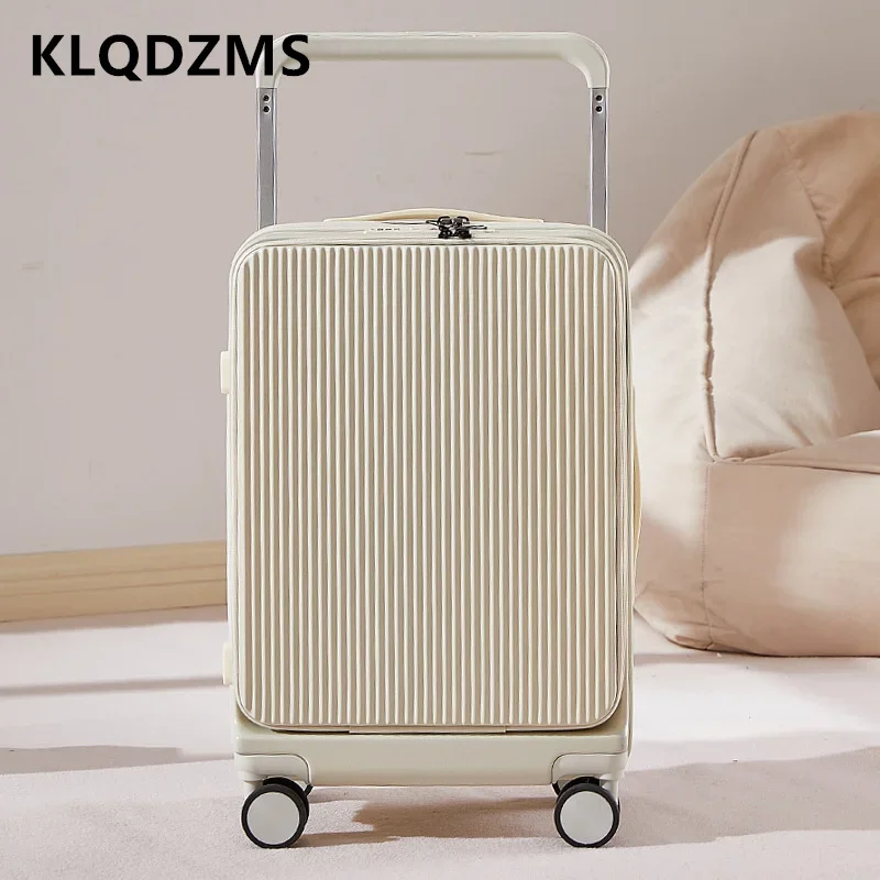

KLQDZMS Luggage Travel Bag 22“24”26 Inch Front Opening Trolley 20 “PC Laptop Boarding Case USB Charging Multi-function Suitcase