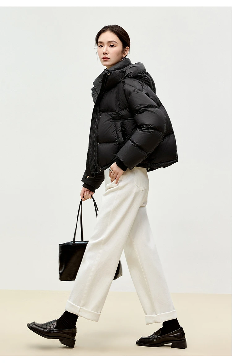 SENTUBILA Hooded Puffer Down Coat for Women 2024 Winter Lightweight Warmth 90% White Duck Down Short Jacket Outerwear W44Y55965 SENTUBILA Hooded Puffer Down Coat for Women 2024 Winter Lightweight Warmth 90% White Duck Down Short Jacket Outerwear W44Y55965