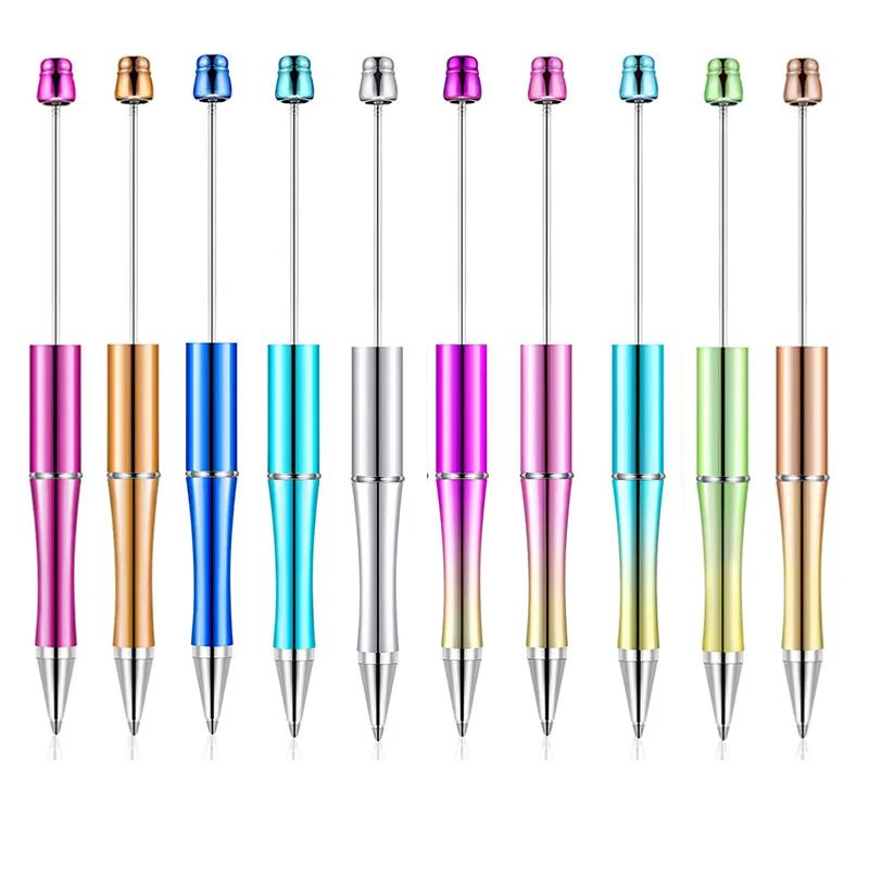 

10Pcs Beaded Ballpoint Pen Ballpoint DIY Pens Manufacturers Beaded Plastic Beadable Pens Wholesale Student Gift