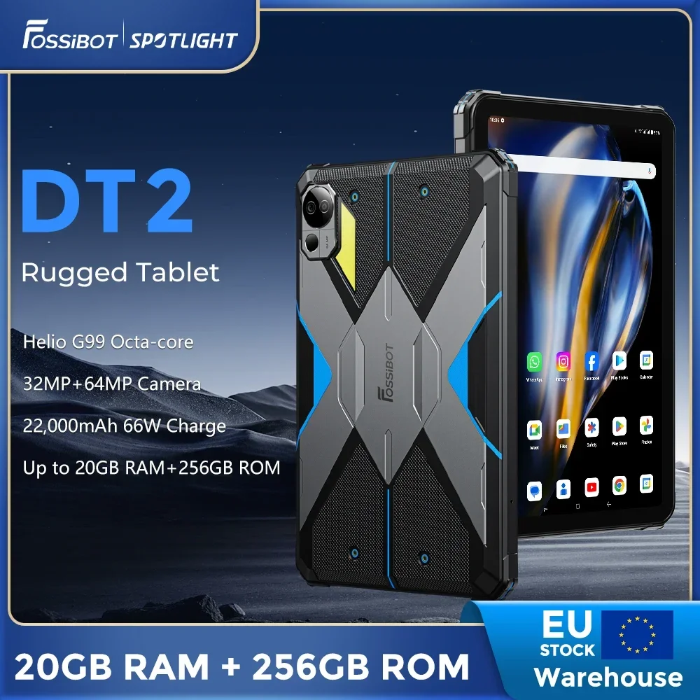 Новый оригинальный Прочный планшет Fossibot DT2, 10,4 дюйма, 4G, 20 ГБ + 256 ГБ, Android, 13 ПК, планшеты, 22000 мАч, две SIM-карты, Wi-Fi
Новый оригинальный Прочный планшет Fossibot DT2, 10,4 дюйма, 4G, 20 ГБ + 256 ГБ, Android, 13 ПК, планшеты, 22000 мАч, две SIM-карты, Wi-Fi