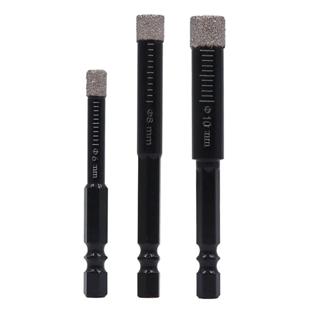 3pcs Diamond Tipped Dry Drill Bits 6/8/10mm Hex Shank Hole Punching Tool For Porcelain Tile Marble Masonry Drilling Tools
3pcs Diamond Tipped Dry Drill Bits 6/8/10mm Hex Shank Hole Punching Tool For Porcelain Tile Marble Masonry Drilling Tools