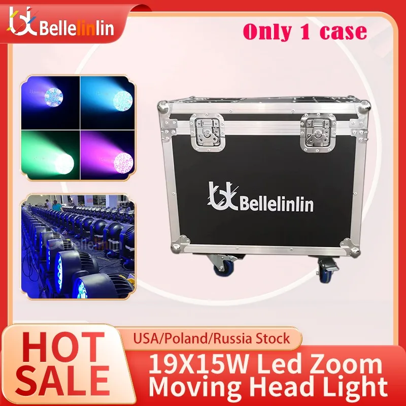 

No Tax 1PCS Flightcase For LED 19x15W RGBW 4in1 Wash +Zoom Beam Moving Head Lighting DJ Disco KTV Bar Nightclub Stage Light