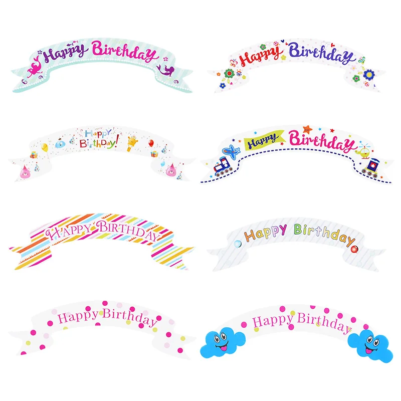 

10pcs Happy Birthday Paper Cake Topper Cute Cloud Flower Mermaid Cake Decoration Kids Birthday Party Baby Shower Baking Supplies