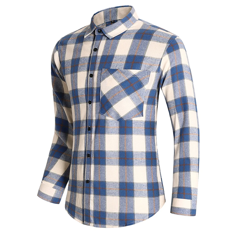 

Plaid Shirt 2024 New Autumn Winter Flannel Red Checkered Shirt Men Shirts Long Sleeve Chemise Homme Cotton Male Check Shirts