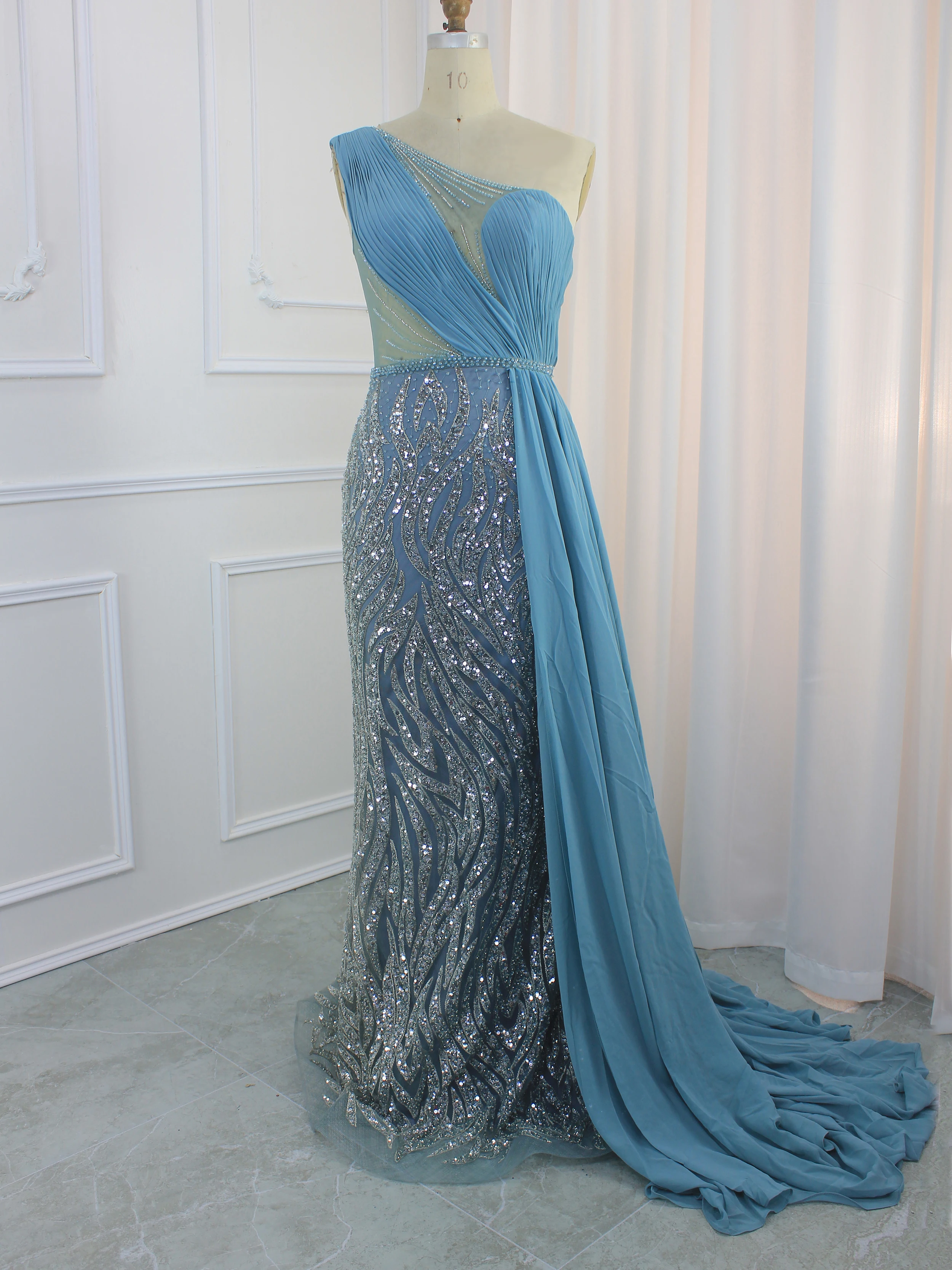 Hot Sale Dubai Turquoise One Shoulder Evening Dresses Luxury Beaded Sleeveless Formal Gowns 2024 For Women Party With Side Skirt
Hot Sale Dubai Turquoise One Shoulder Evening Dresses Luxury Beaded Sleeveless Formal Gowns 2024 For Women Party With Side Skirt