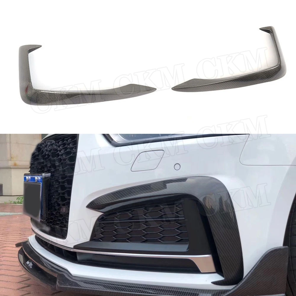 

Передние противотуманные фары для Audi A5 Sline S5 2017 2018 2019 из углеродного волокна, передние бамперы, накладки на веки для бровей, передние плавники из ФАП, одна пара