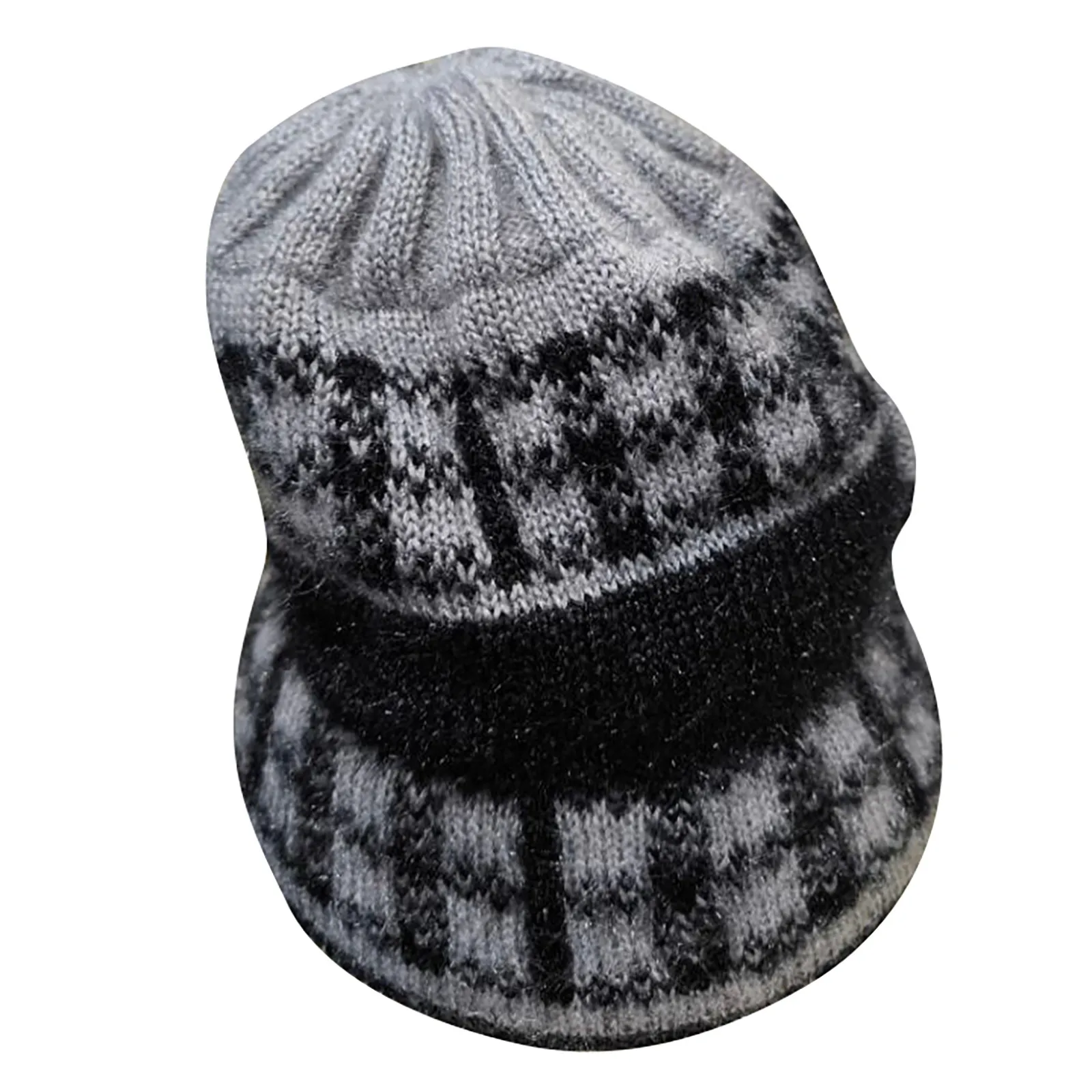 

Autumn Winter Mother Hair Hat Plush Thick Warm Hats For Middle Elderly People Hat For Female Grandma Winter Knitted Cotton Caps