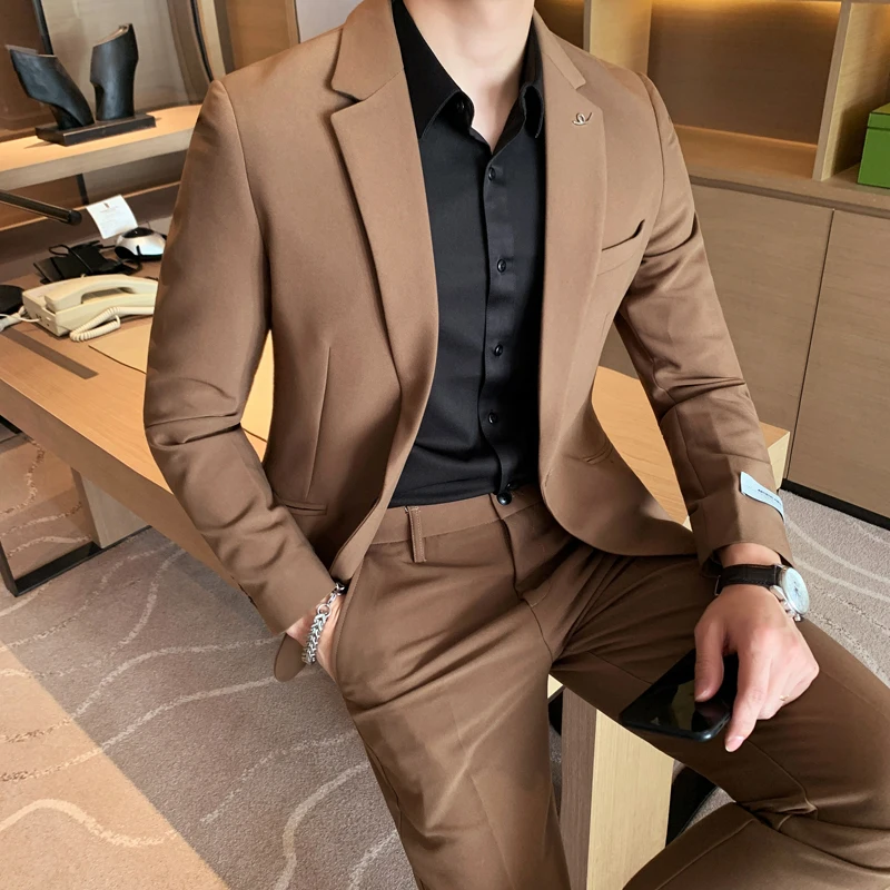 (Jackets+Pants) 2022 Brand clothing Men of high-grade Pure cotton business Blazers/Male slim fit Casual suit of two pieces S-3XL
(Jackets+Pants) 2022 Brand clothing Men of high-grade Pure cotton business Blazers/Male slim fit Casual suit of two pieces S-3XL