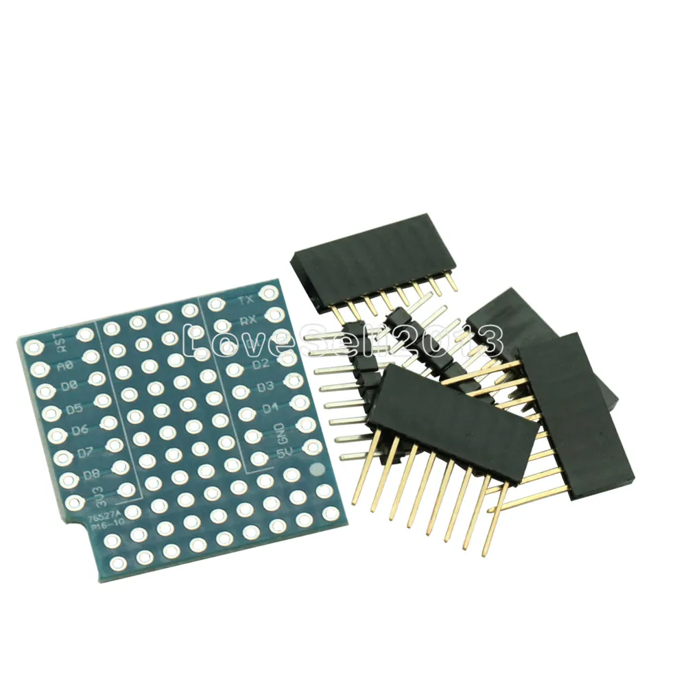 

1pcs ProtoBoard Shield for WeMos D1 Mini Double Sided Perf Extension Board Compatible for Arduino