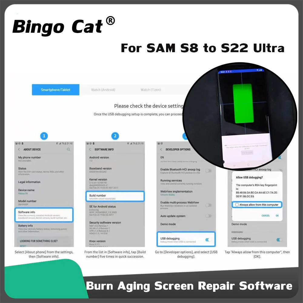 Newest Burn Aging Screen Repair Software For Samsung S8 to S22 S23 Ultra Note 8-20Ultra LCD Screen Color Darken Problem Repair 
Newest Burn Aging Screen Repair Software For Samsung S8 to S22 S23 Ultra Note 8-20Ultra LCD Screen Color Darken Problem Repair