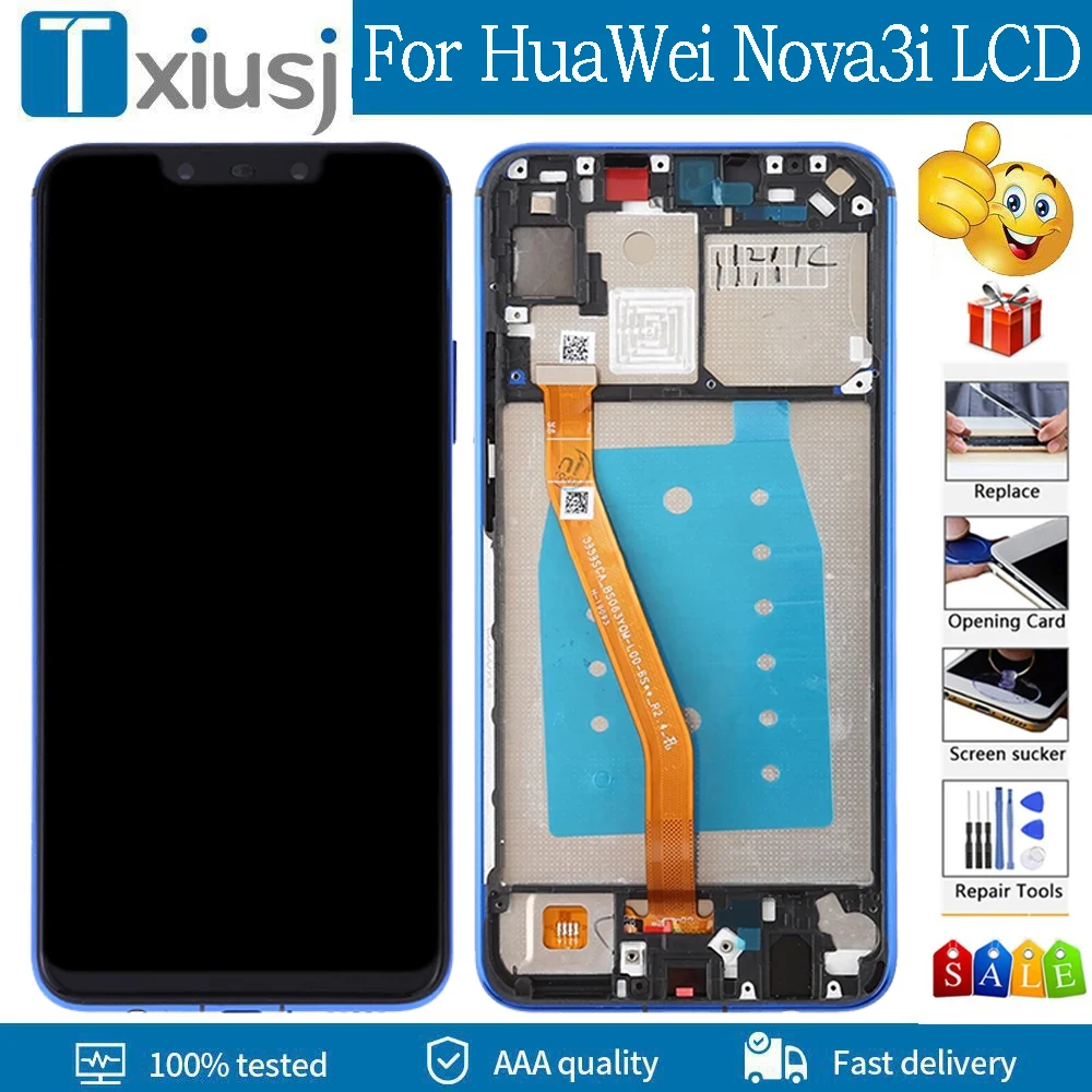 6.3"Boutique For Huawei Nova 3i Display Screen With Frame For NOVA 3i INE-LX1 LX2 LCD Display Touch Screen Digitizer Replacement
6.3"Boutique For Huawei Nova 3i Display Screen With Frame For NOVA 3i INE-LX1 LX2 LCD Display Touch Screen Digitizer Replacement