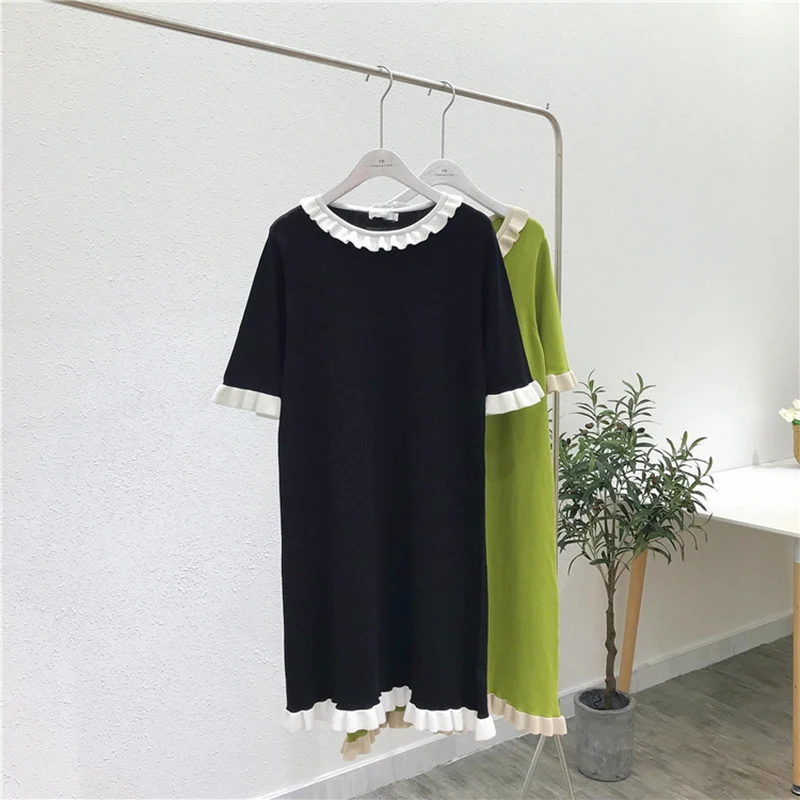 Korean Style Retro Female Dress 2022 Summer New Fungus Edge Patchwork O-Neck Short Sleeve Midi Dress Women Leisure Clothing
Korean Style Retro Female Dress 2022 Summer New Fungus Edge Patchwork O-Neck Short Sleeve Midi Dress Women Leisure Clothing