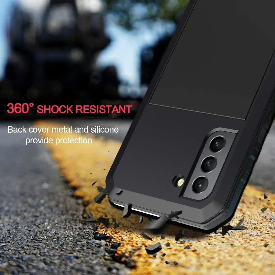 

Aluminum alloy metal armored case for Samsung S24 S23 S22 S21 S20 Ultra Note 20 10 9 S8 Plus Rugged heavy duty shockproof cover