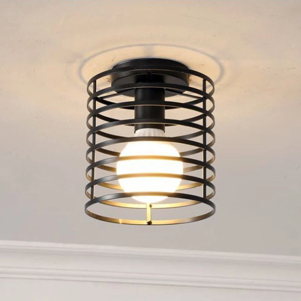 

Retro Loft E27 LED Ceiling Lamp for Corridor Entrance Indoor Cage Vintage Ceiling Lighting Fixtures for Home Lighting 110-220V