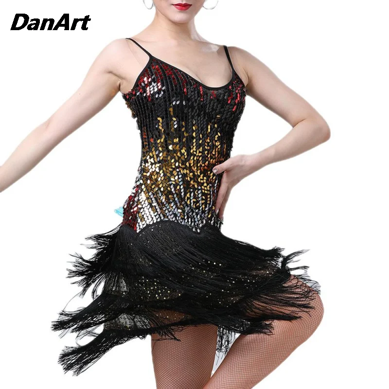 Latin Dance Dress Lady Sequin Tassel Stage Performance Outfit Jazz Tango Cha Cha Rumba Dance Girls competition Training Costume
Latin Dance Dress Lady Sequin Tassel Stage Performance Outfit Jazz Tango Cha Cha Rumba Dance Girls competition Training Costume