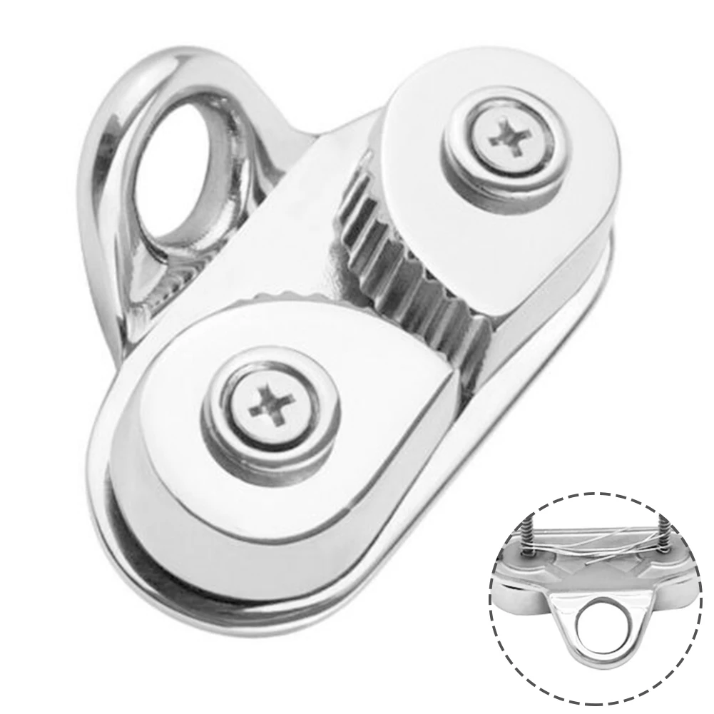 

Cam Pulley Rope Clamp 85*38mm Accessories Boat Fairlead Sailing Sailboat Kayak Canoe Stainless Steel For Marine