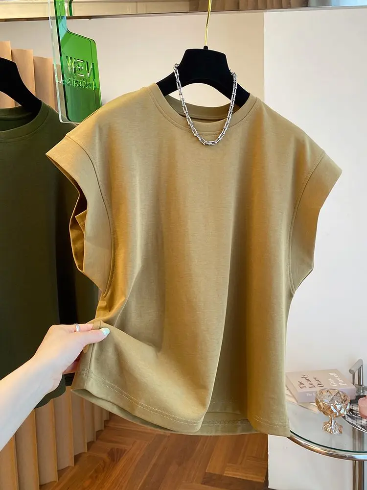 Design Sense Niche Flying Sleeves T-shirt Women's Short Sleeve Loose Cotton Sleeveless T-shirt Drop-Shoulder Sleeve Top Summer
Design Sense Niche Flying Sleeves T-shirt Women's Short Sleeve Loose Cotton Sleeveless T-shirt Drop-Shoulder Sleeve Top Summer