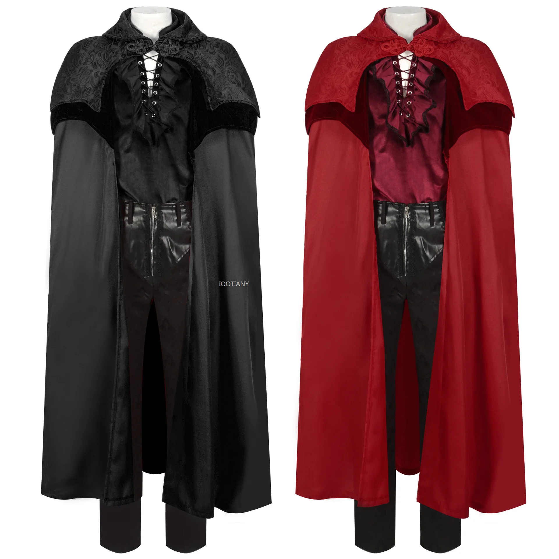 

IOOTIANY 2024 Medieval Steampunk Cosplay Costumes Gothic Victorian Frock Suit Halloween Carnival Party Shirt Cloak Pants