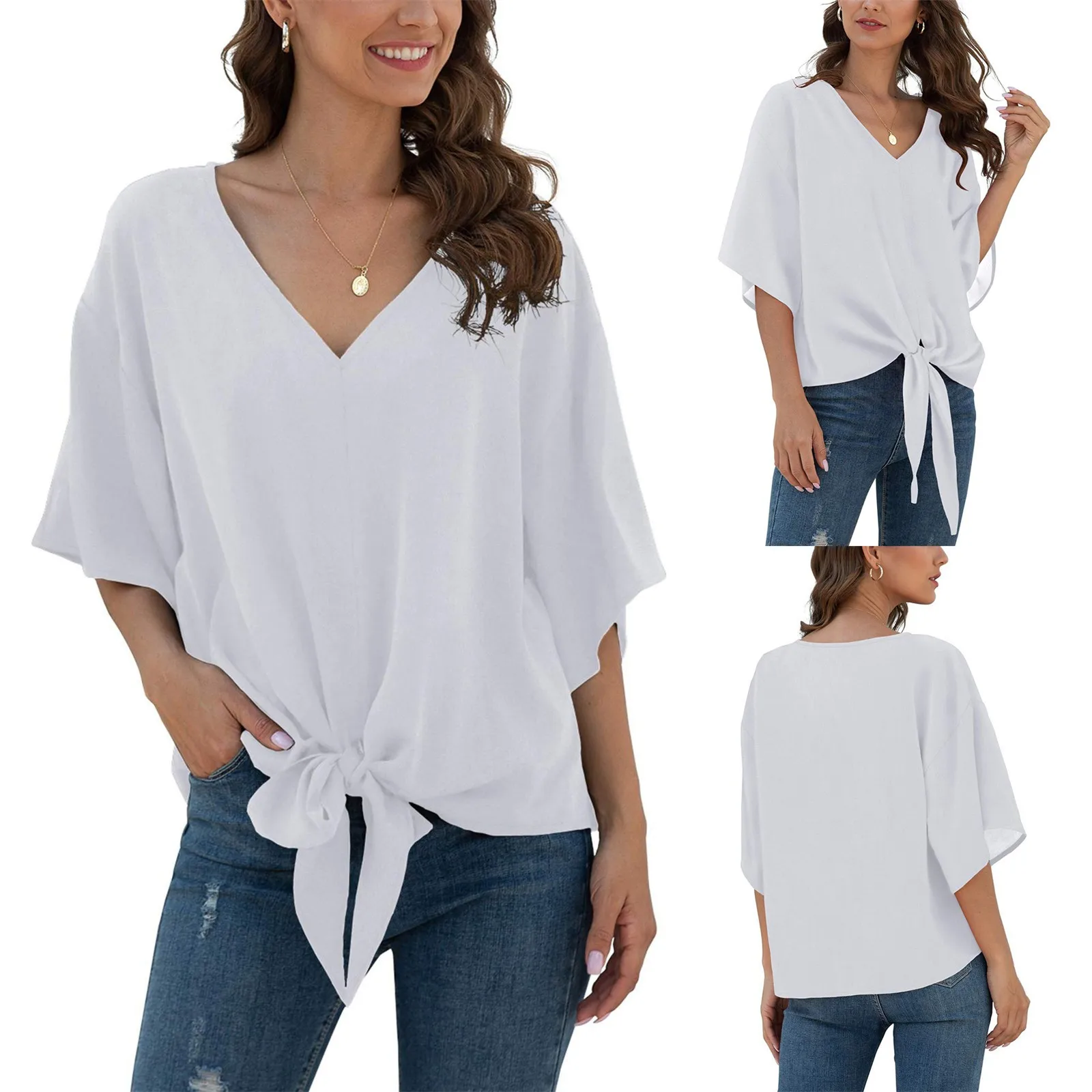 Женская однотонная Повседневная Свободная футболка с V-образным вырезом и коротким рукавом, высокие женские рубашки, женские спортивные топы, маленькая рубашка с длинным рукавом
Женская однотонная Повседневная Свободная футболка с V-образным вырезом и коротким рукавом, высокие женские рубашки, женские спортивные топы, маленькая рубашка с длинным рукавом