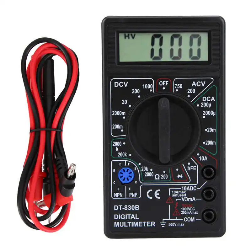 DT-830B Digital Smart Multimeter Portable DC AC Voltmeter Ohmmeter LCD Display Amp Volt Ohm Tester Ohm Capacitance Meter
DT-830B Digital Smart Multimeter Portable DC AC Voltmeter Ohmmeter LCD Display Amp Volt Ohm Tester Ohm Capacitance Meter