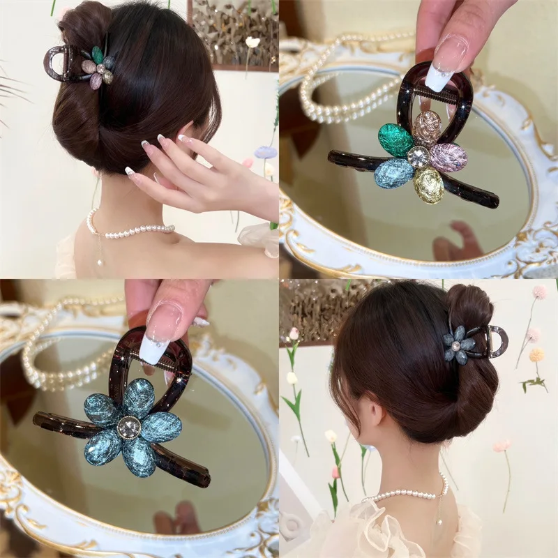 Fashion Colorful Flower Hair Claw Clips with Rhinestone Headwear for Women Girls Sweet Summer Bohemia Hairpin Hair Accessories
Fashion Colorful Flower Hair Claw Clips with Rhinestone Headwear for Women Girls Sweet Summer Bohemia Hairpin Hair Accessories