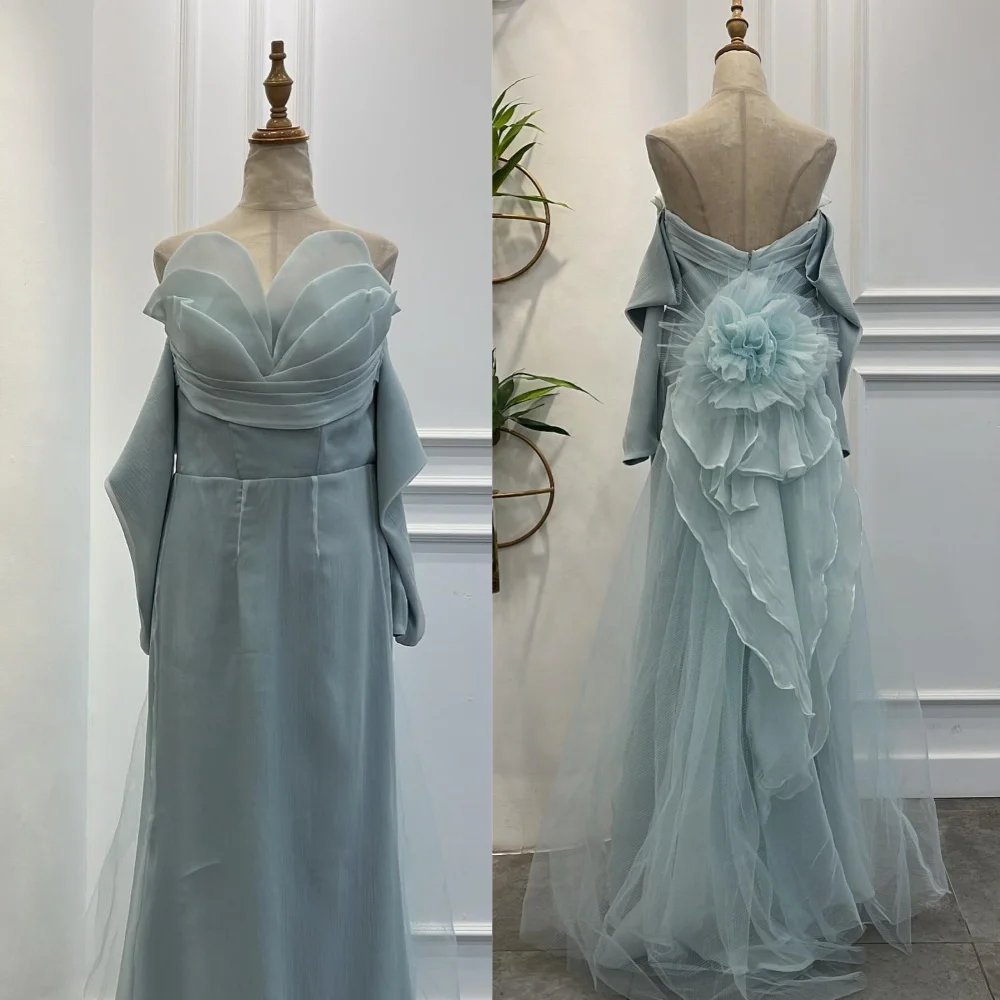 

Prom Dress Chiffon Flower Pleat Cocktail Party A-line Sweetheart Bespoke Occasion Gown Midi Dresses Saudi Arabia