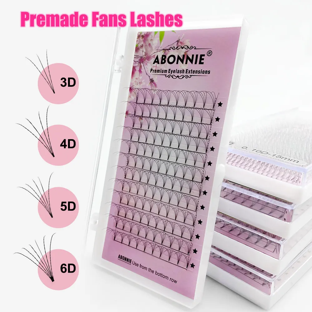 

ABONNIE 3D 4D 5D 6D premade fans false eyelashes extension russian volume lashes faux mink individual lash extension cilia