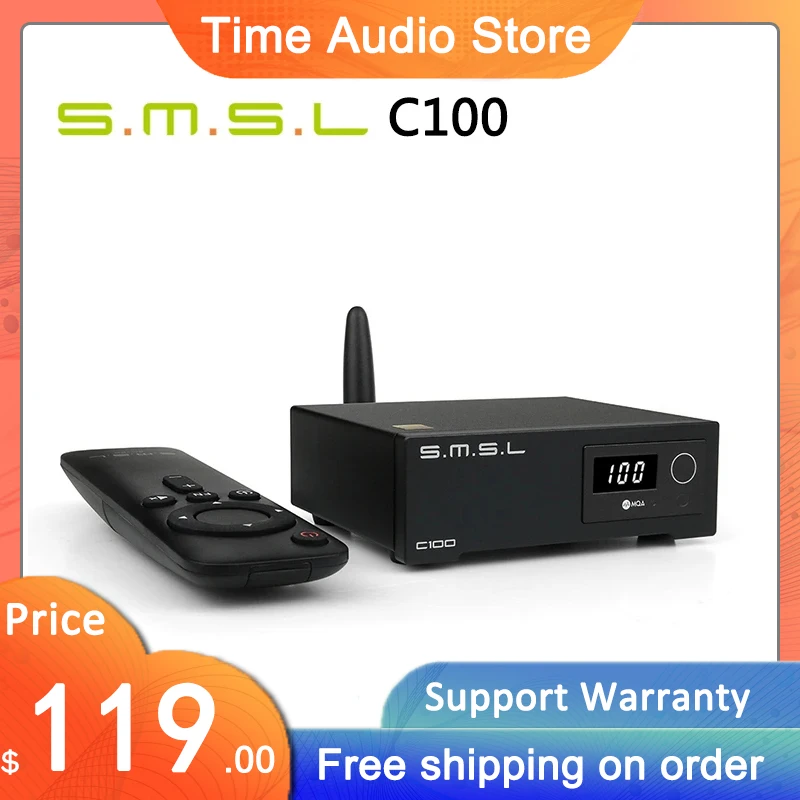 SMSL C100 USB MQA DAC AK4493S XMOS XU316 DSD512 32Bit 768KHZ CK-03 Clock Optical coaxial Bluetooth Decoder With remote control
SMSL C100 USB MQA DAC AK4493S XMOS XU316 DSD512 32Bit 768KHZ CK-03 Clock Optical coaxial Bluetooth Decoder With remote control