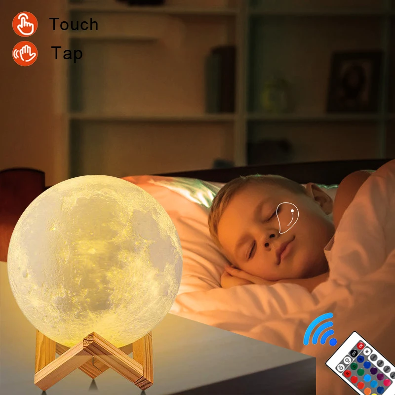 3D Print Moon Lamp Rechargeable 3 Color Touch Moon Lamp LED Night Light Children's Night Lamp Bedroom Decoration Birthday Gifts
3D Print Moon Lamp Rechargeable 3 Color Touch Moon Lamp LED Night Light Children's Night Lamp Bedroom Decoration Birthday Gifts