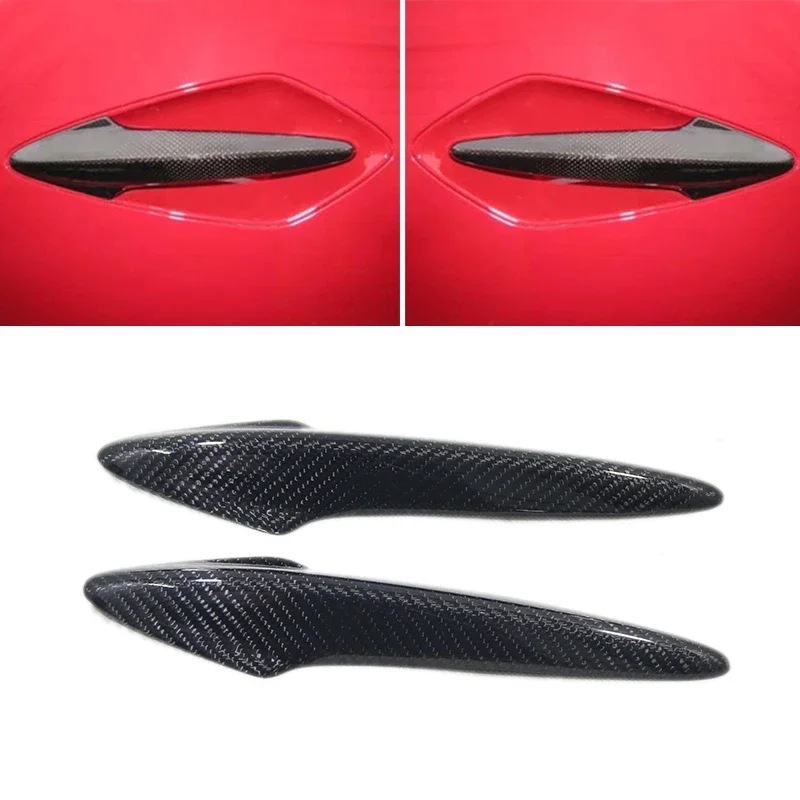 

For Honda 2005 2007 - 2010 Civic FN FK FN2 TYPE R Real Carbon Fiber Outer Door Handle Covers Shell European Version 2PCS