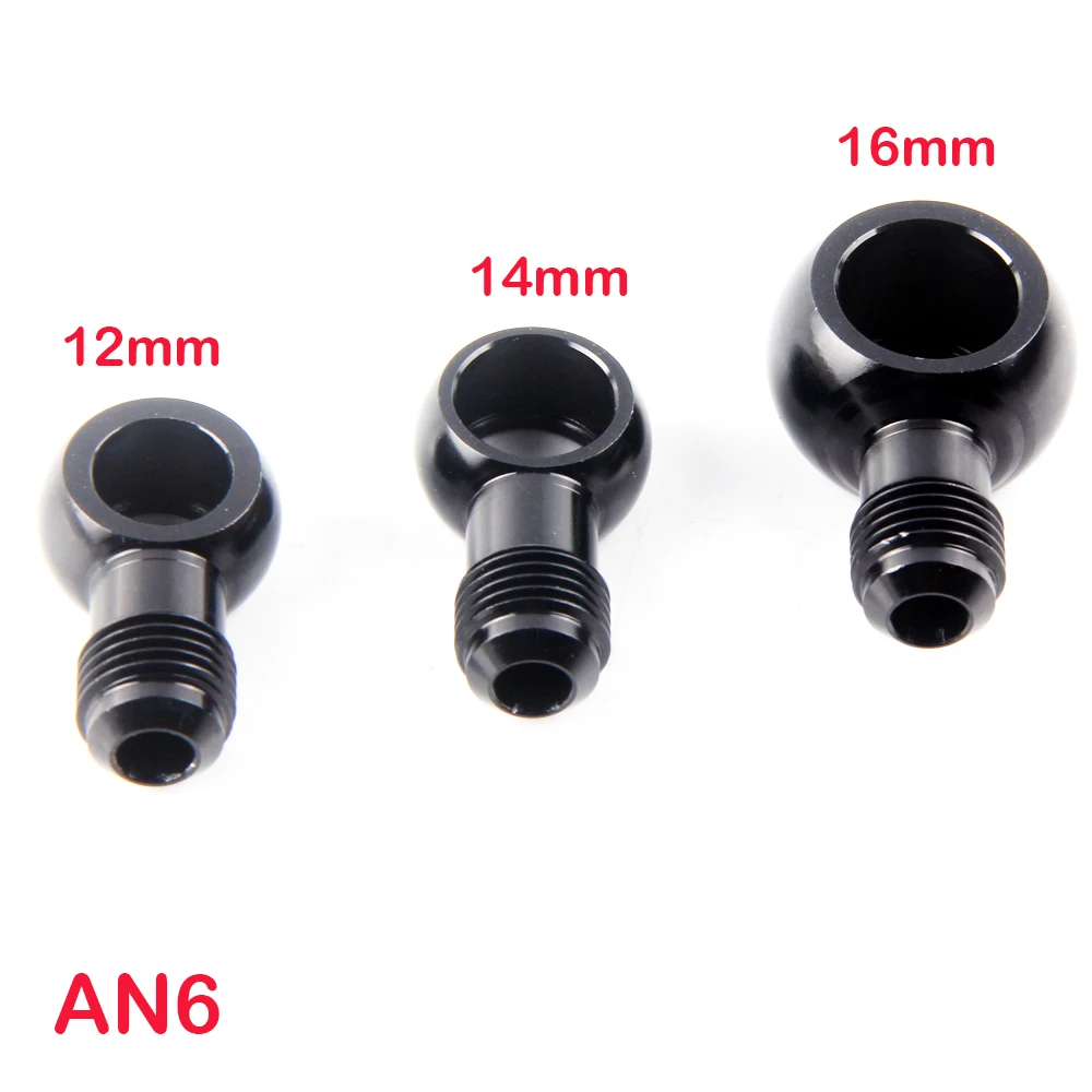 

Aluminum banjo adaptor Bolt AN6 AN-6 -6 an to 12mm 14mm 16mm brake fitting Black