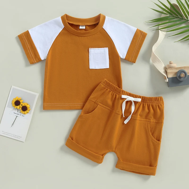Toddler Baby Summer Clothes Contrast Color Short Sleeve T-shirt and Stretch Casual Shorts Set for Boys and Girls
Toddler Baby Summer Clothes Contrast Color Short Sleeve T-shirt and Stretch Casual Shorts Set for Boys and Girls
