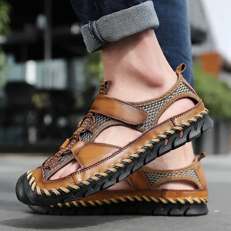 Men's Sandals Summer 2023 New Handmade Baotou Comfortable Mesh Outdoor Sandals Zapatos Para Hombre Leather Sandals for Men
Men's Sandals Summer 2023 New Handmade Baotou Comfortable Mesh Outdoor Sandals Zapatos Para Hombre Leather Sandals for Men