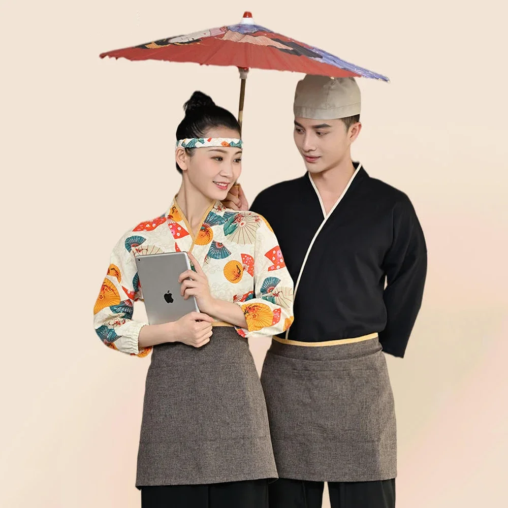 

Chef Work Women Food Waiter Apron Kitchen Japanese Cuisine Cook Restaurant Sushi Robes Tops Uniform Clothes Men Jackets