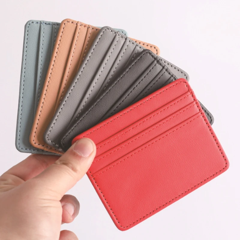 

1Pcs Pu Leather ID Card Holder Candy Color Bank Credit Card Box Multi Slot Slim Card Case Wallet Women Men Business Card Cover
