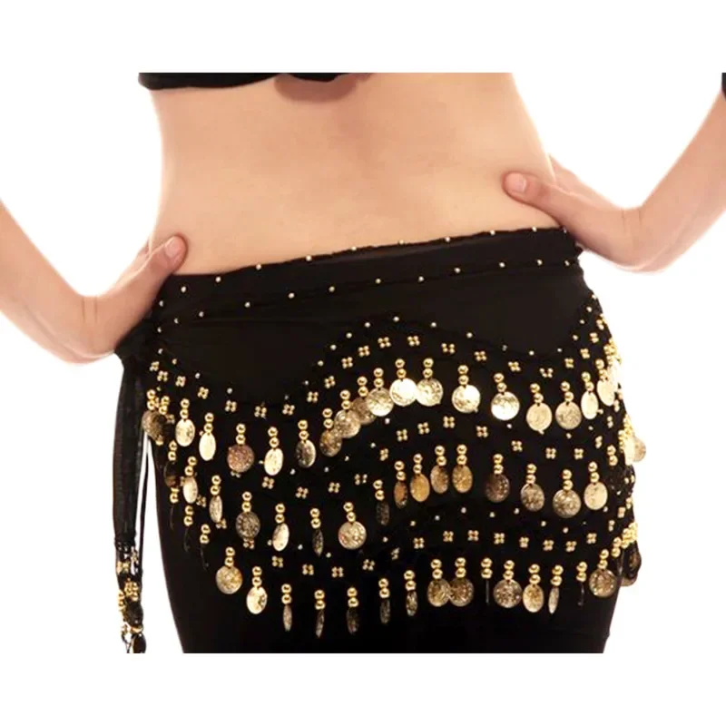 

High Quality New Cheap Belly Dancing Costume Hip Belt 98 Coins Belly Dance Waist Scarf for Women 13 Colors Available