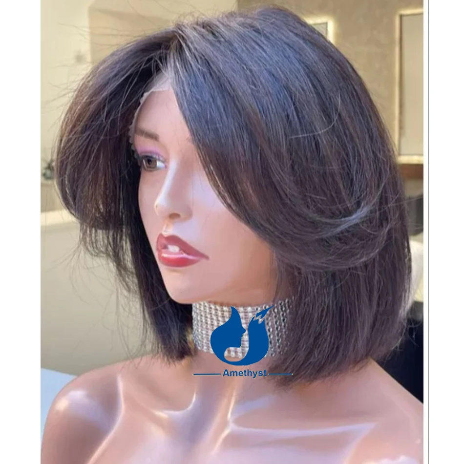 Amethyst Layered Straight 13x6 Lace Front Bob Wigs Human Hair For Women Natural Black Short Bob Brazilian Remy Hair Middle Part
Amethyst Layered Straight 13x6 Lace Front Bob Wigs Human Hair For Women Natural Black Short Bob Brazilian Remy Hair Middle Part