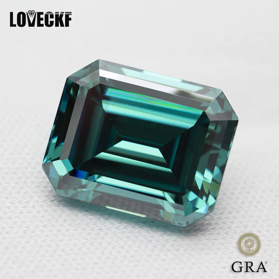 

Top Green Moissanite Loose Stone Emerald Cut VVS1 GRA Certified Moissanita Gemstones Premium Lab Diamond Stone for Jewelry