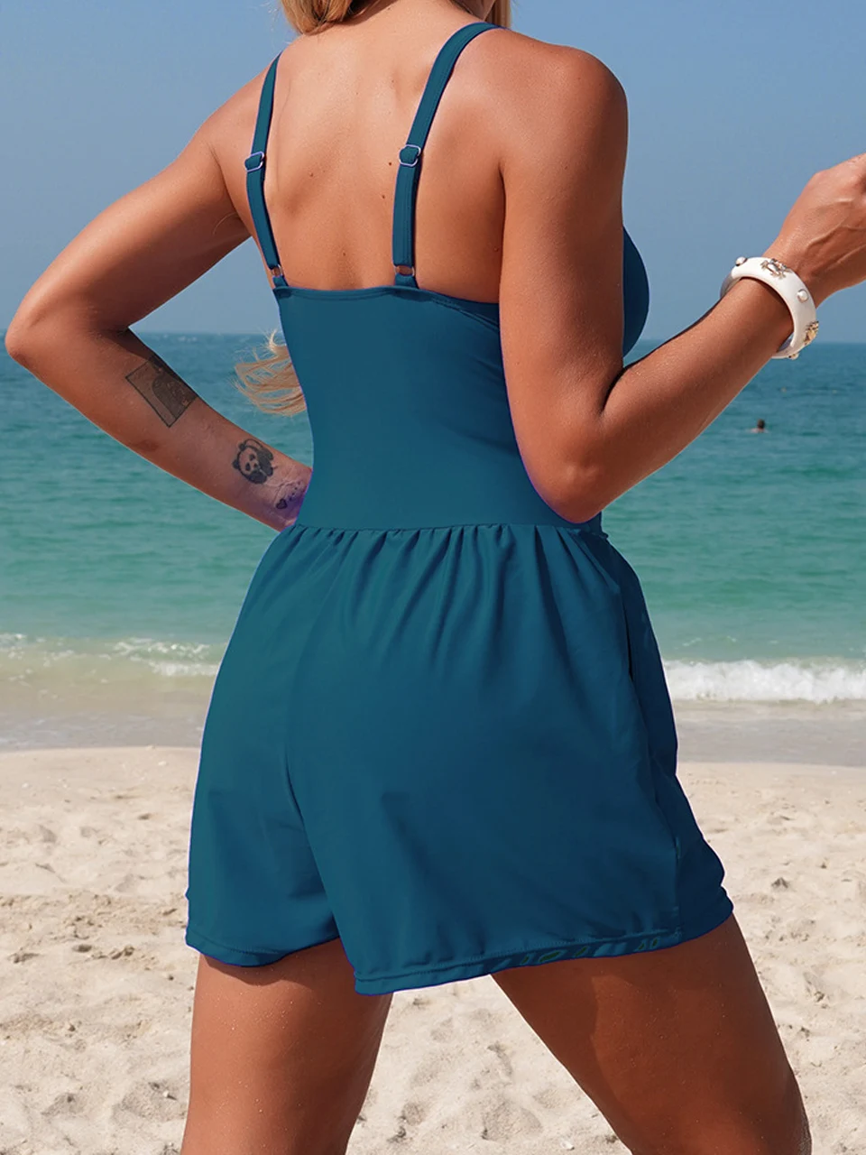 2026 Women's One Piece Color Block Swimsuit European American Style Sport Swimwear Conservative Female Swimming Beachwear 2XL 45 S7781d827ca7a4d5ca70b9fbfbae2455fM
