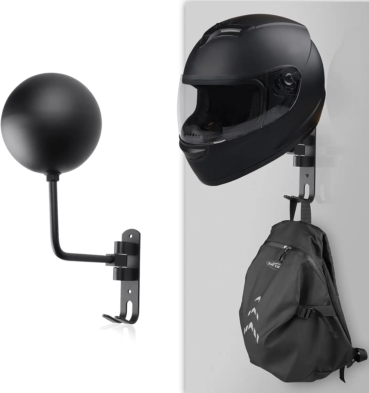 Motorcycle Helmet Rack Wall Mount Stain Steel Holder 180 Rotation Helmet Hanger with Double Hook Bike Helmet Accessories Holder
Motorcycle Helmet Rack Wall Mount Stain Steel Holder 180 Rotation Helmet Hanger with Double Hook Bike Helmet Accessories Holder