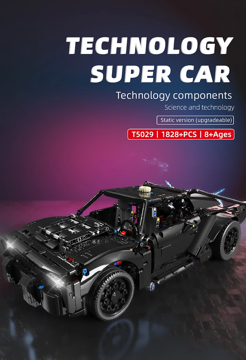 1828PCS Bat Car Building Blocks Technology Supercar Car Model Bricks Set With Light Kids DIY Educational Toys Desktop Deco Gifts 1828PCS Bat Car Building Blocks Technology Supercar Car Model Bricks Set With Light Kids DIY Educational Toys Desktop Deco Gifts