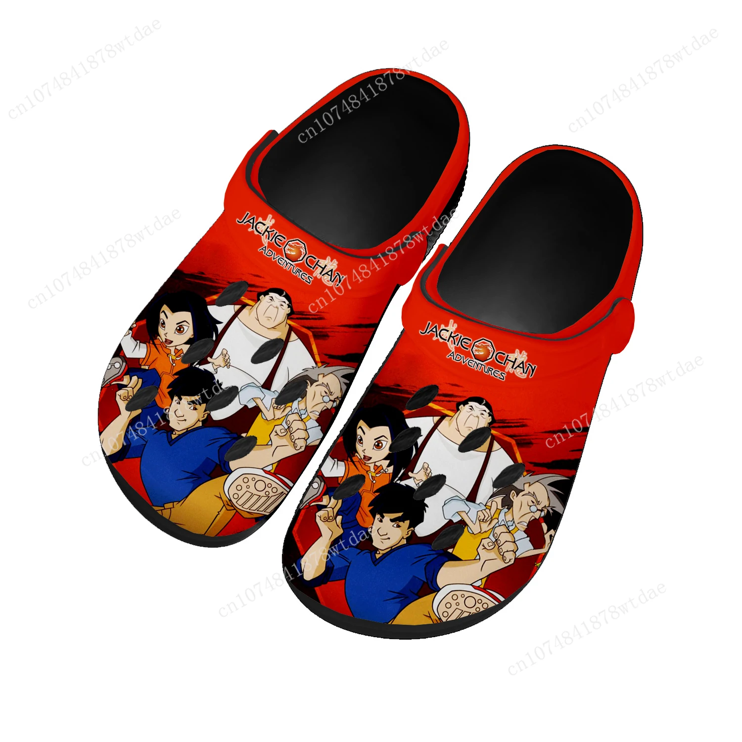 

Домашние Сабо Джеки Чан Приключения для мужчин и женщин Подростковая изготовленная на заказ Водная обувь комиксы Манга садовые пляжные шлепанцы сандалии с дырками