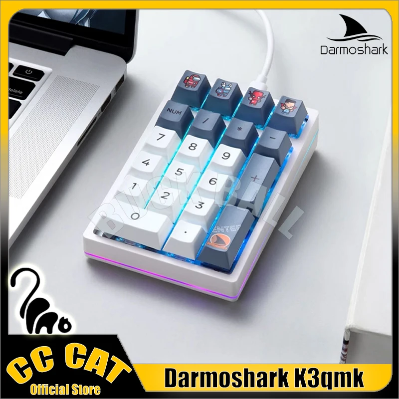 

Darmoshark K3qmk mechanical Number Keypads Kit 21keys Wired Rgb Mini Keyboards Hot Swap PBT Keycap Custom Number keyboard Kits
