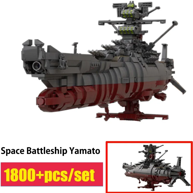 

Moc Classic Animation Space Battleship Yamato Famous Spaceship Military Weapon Space Ship Model Building Blocks DIY Kids Toys