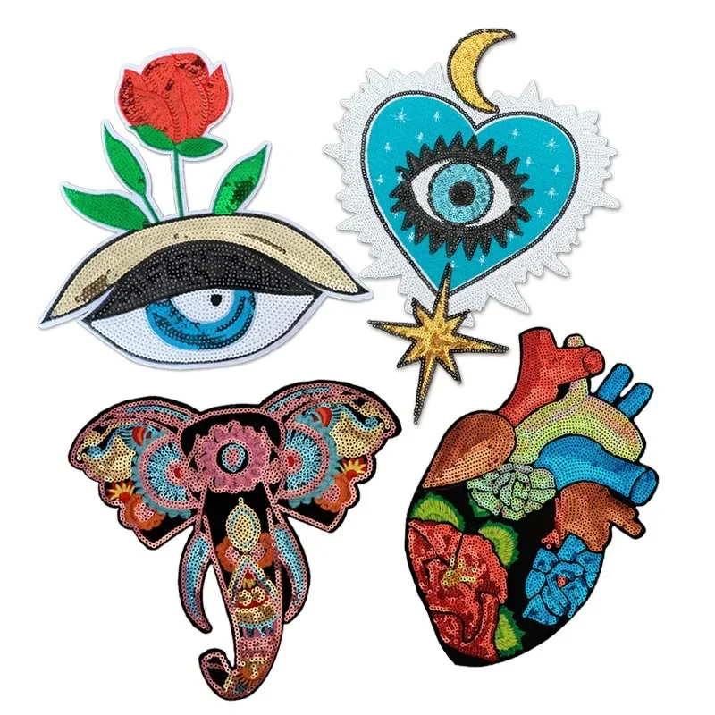 Heart Shaped Eyes Elephant Sequins Patch Iron on Embroidery Patches Sewing Accessories DIY Applique Decorative Clothing Stickers
Heart Shaped Eyes Elephant Sequins Patch Iron on Embroidery Patches Sewing Accessories DIY Applique Decorative Clothing Stickers