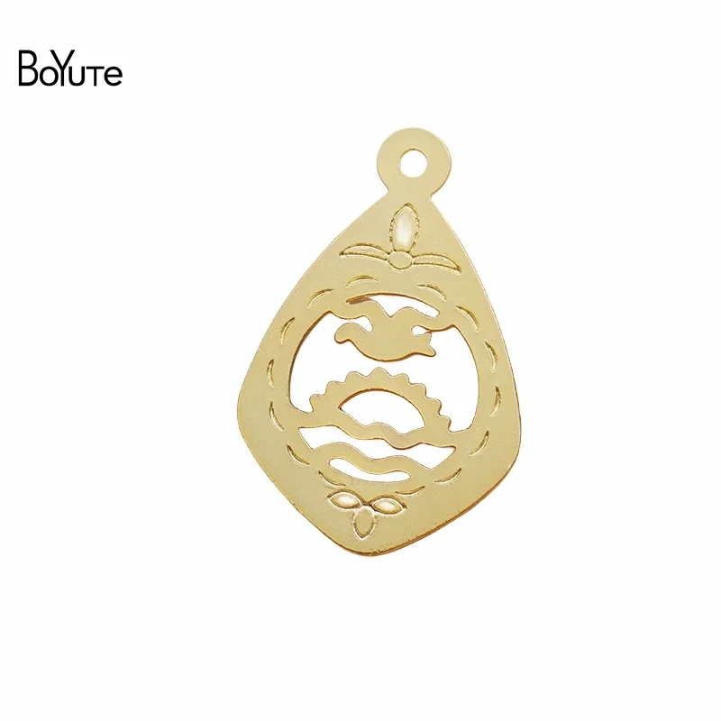 

BoYuTe (100 Pieces/Lot) 14*22MM Metal Brass Water Drop Charms Pendant for Necklace Jewelry Making